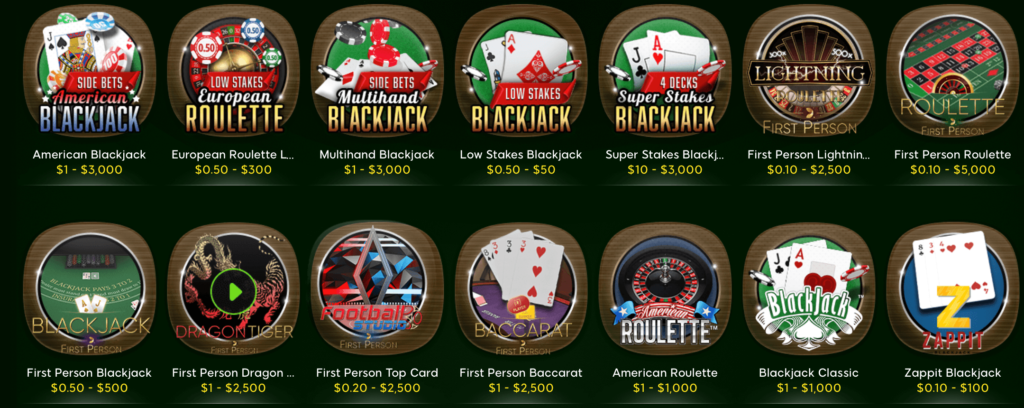 888casino - table games