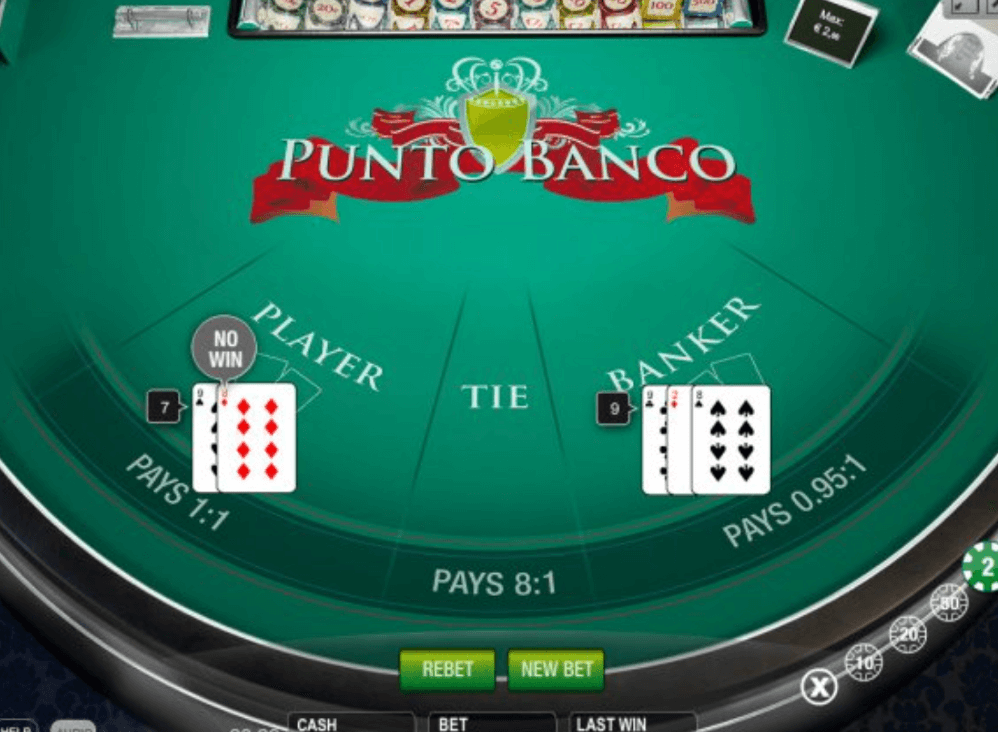 Baccarat Punto Banco - table format