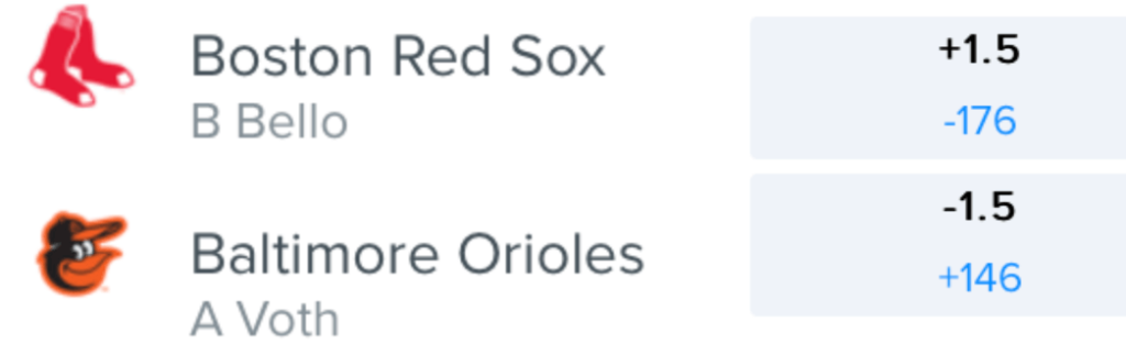 Boston RS - Baltimore O First Five Innings Odds