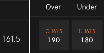 Total bets over under