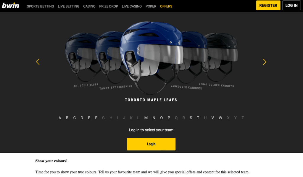 Bwin promotion choose your favourite team
